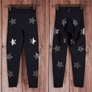 Ultracor Womens XS Black Lux Knockout Silver Diamond Dust Nebula Stars Leggings